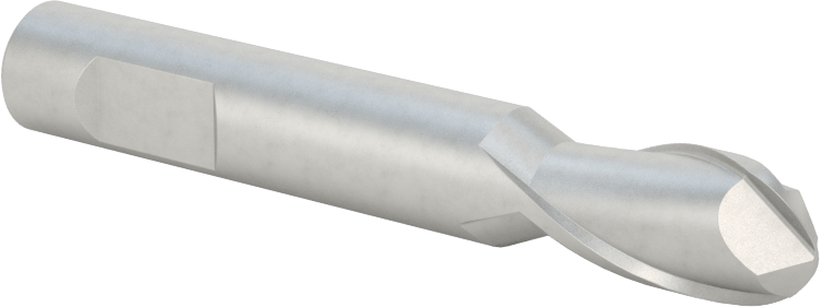 Kobalt Çelik Küresel Uçlu Freze, 2 Yivli, 3/8" Freze Çapı, 3/4" Kesim Uzunluğu
