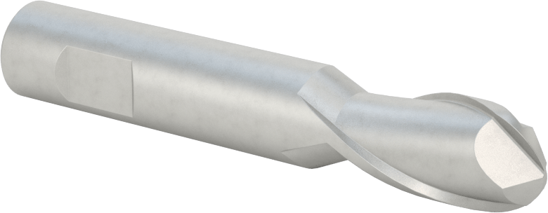 Kobalt Çelik Küresel Uçlu Freze, 2 Yivli, 1/2" Freze Çapı, 1" Kesme Uzunluğu