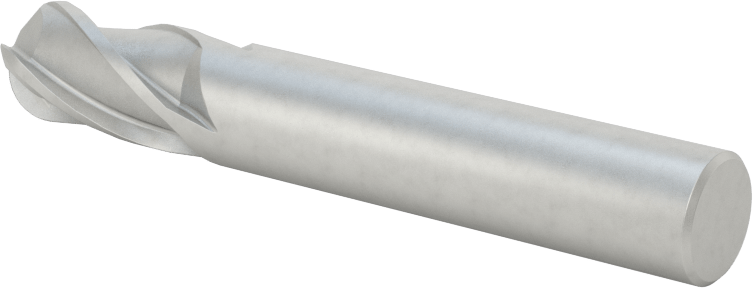 Kobalt Çelik Küresel Uçlu Freze, 4 Yivli, 3/8" Freze Çapı, 3/4" Kesim Uzunluğu