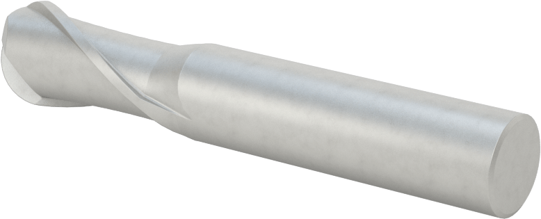 Kobalt Çelik Küresel Uçlu Freze, 2 Yivli, 9/16" Freze Çapı, 1-1/8" Kesme Uzunluğu