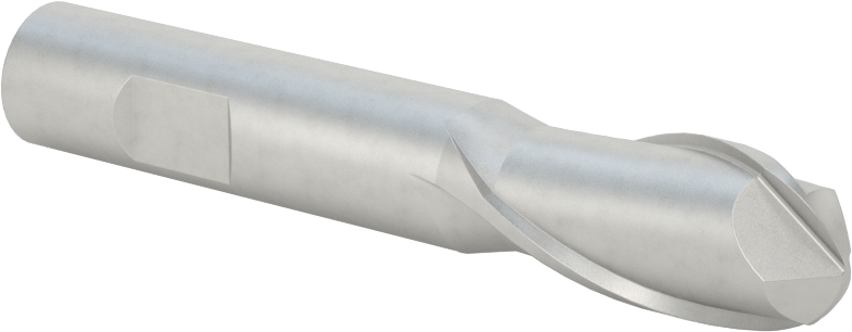 Kobalt Çelik Küresel Uçlu Freze, 2 Yivli, 9/16" Freze Çapı, 1-1/8" Kesme Uzunluğu
