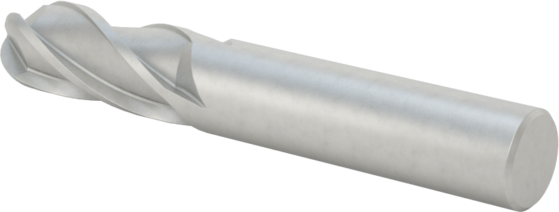 Kobalt Çelik Küresel Uçlu Freze, 4 Yivli, 1/2" Freze Çapı, 1-1/4" Kesme Uzunluğu
