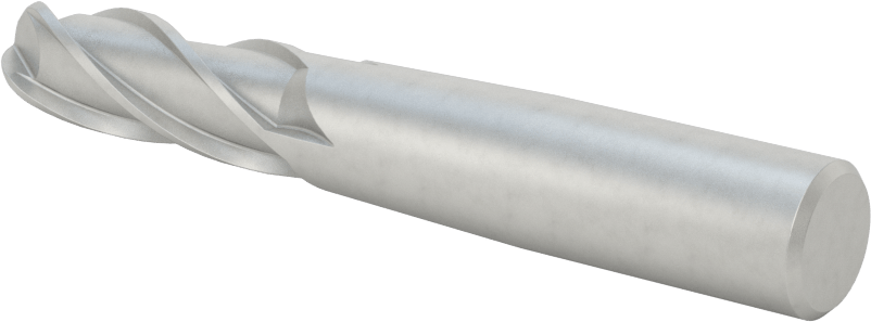 Kobalt Çelik Küresel Uçlu Freze, 4 Yivli, 7/16" Freze Çapı, 1-1/4" Kesme Uzunluğu