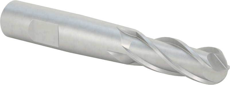 Kobalt Çelik Küresel Uçlu Freze, 4 Yivli, 7/16" Freze Çapı, 1-1/4" Kesme Uzunluğu