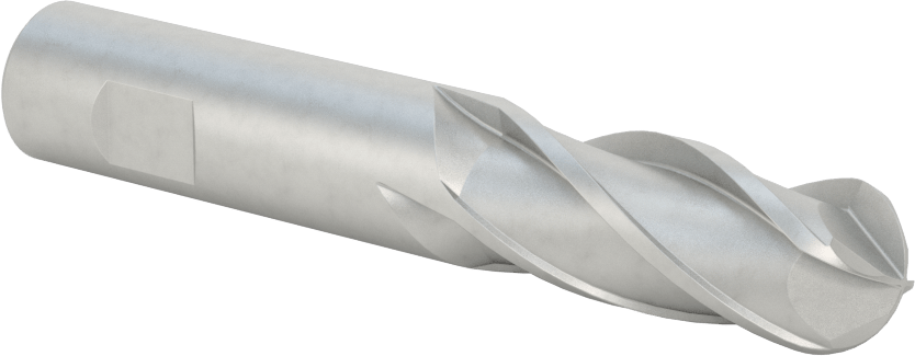 Kobalt Çelik Küresel Uçlu Freze, 4 Yivli, 5/8" Freze Çapı, 1-5/8" Kesme Uzunluğu