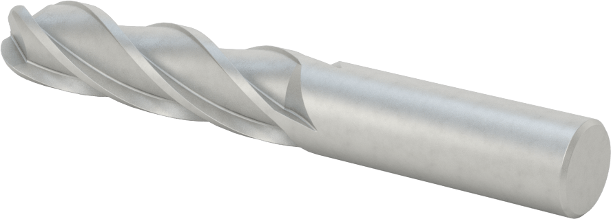 Kobalt Çelik Küresel Uçlu Freze, 4 Yivli, 5/8" Freze Çapı, 2-1/2" Kesme Uzunluğu