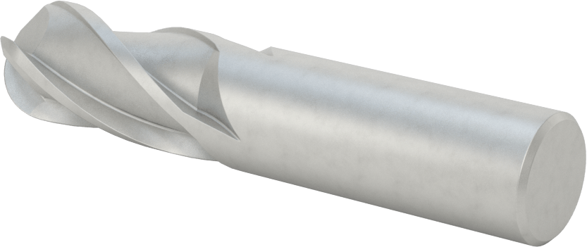 Kobalt Çelik Küresel Uçlu Freze, 4 Yivli, 3/4" Freze Çapı, 1-5/8" Kesme Uzunluğu