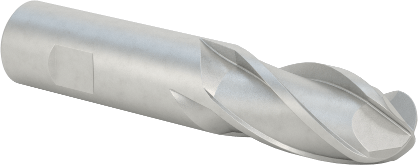 Kobalt Çelik Küresel Uçlu Freze, 4 Yivli, 3/4" Freze Çapı, 1-5/8" Kesme Uzunluğu