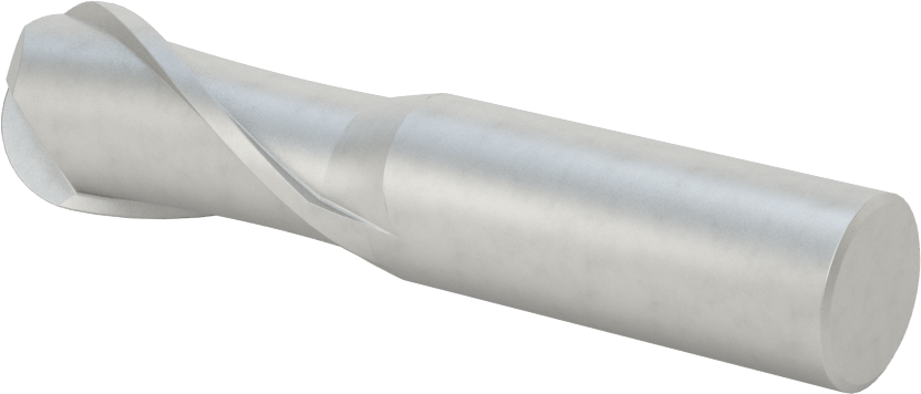 Kobalt Çelik Küresel Uçlu Freze, 2 Yivli, 7/8" Freze Çapı, 1-7/8" Kesme Uzunluğu