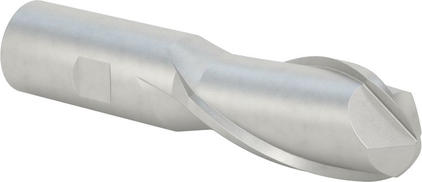 Kobalt Çelik Küresel Uçlu Freze, 2 Yivli, 1-1/8" Freze Çapı, 2-1/4" Kesme Uzunluğu