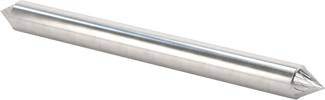 1/8" Çaplı Şaftlı Karbür Freze Ucu, Koni, Anma Numarası SJ-42, Çift Kesimli Diş