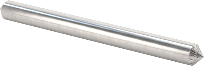 1/8" Çaplı Şaftlı Karbür Freze Ucu, Koni, Anma Numarası Sk-42, Çift Kesimli Diş