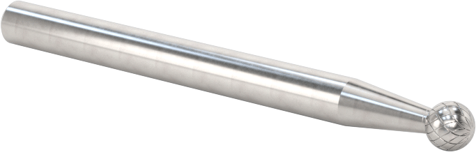 1/8" Çaplı Şaftlı Karbür Freze Ucu, Bilye, Anma Numarası SD-42, Çift Kesimli Diş
