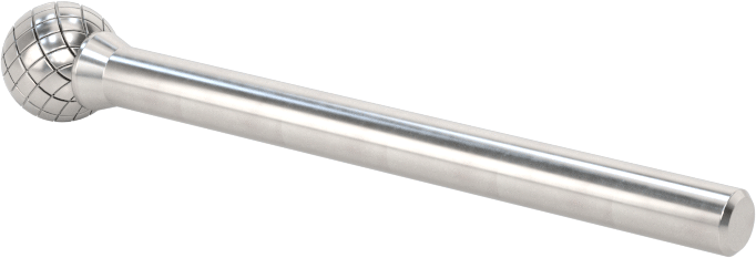 1/8" Çaplı Şaftlı Karbür Freze Ucu, Bilye, Anma Numarası SD-51, Çift Kesimli Diş