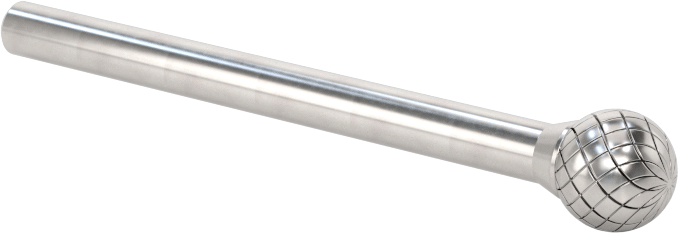 1/8" Çaplı Şaftlı Karbür Freze Ucu, Bilye, Anma Numarası SD-51, Çift Kesimli Diş