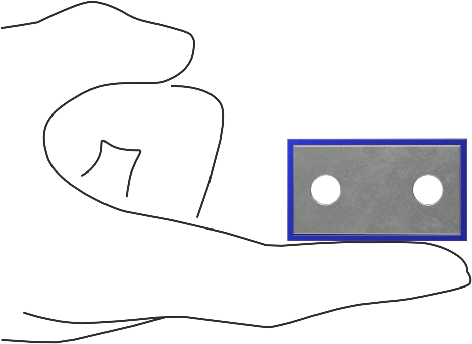 Güçlendirilmiş Poliüretan Dişsiz Delikli Tampon, 1-3/4" Uzunluk, 1" Genişlik, 3/8" Yükseklik, Durometer 60A