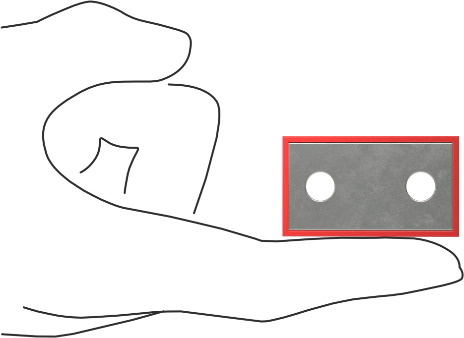 Güçlendirilmiş Poliüretan Dişsiz Delikli Tampon, 1-3/4" Uzunluk, 1" Genişlik, 3/8" Yükseklik, Durometre 80A