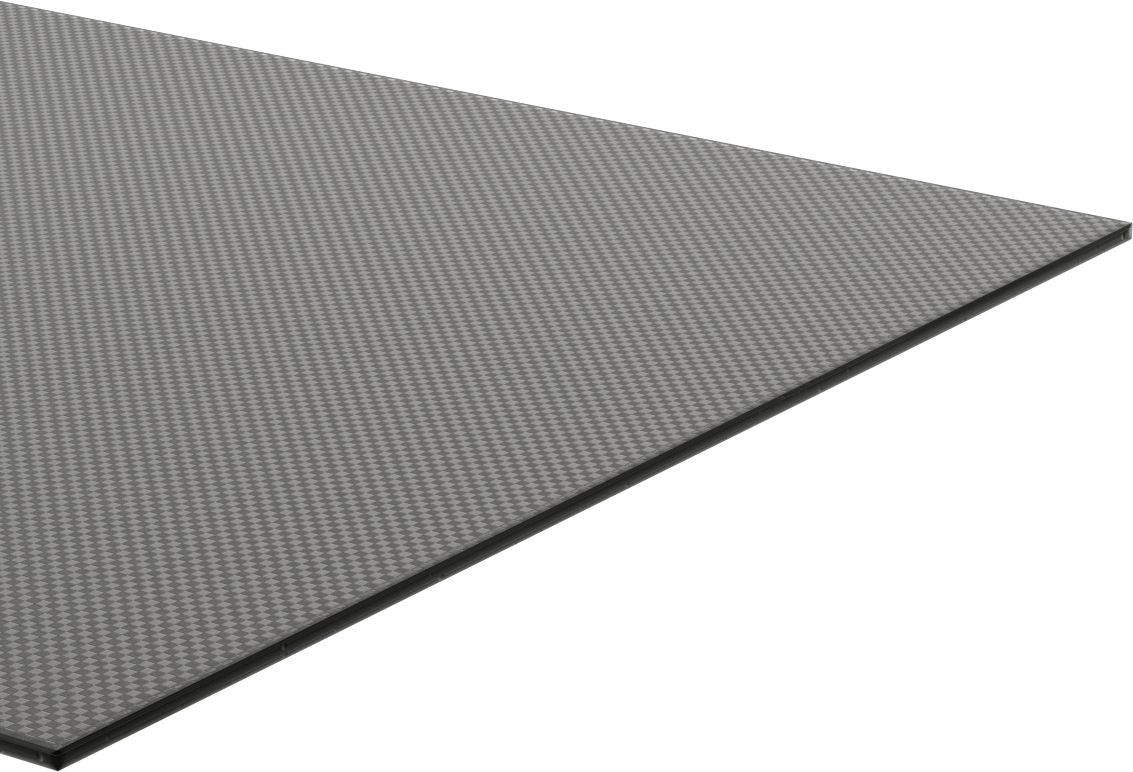 Yüksek Mukavemetli Hafif Karbon Fiber Levha, 12" x 12" x 1/8"