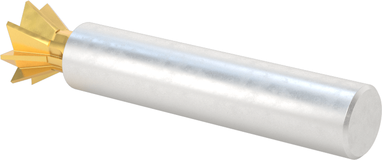 TiN Kaplamalı Hızlı Kesim Çeliği Kırlangıç Kuyruğu Uçlu Freze, 60 Derece Pah Açısı, 1/2" Freze Çapı