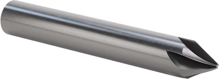 Hızlı Kesim Karbür Pah Kırma Uçlu Freze, Kaplamasız, 60 Derece Kesim, 3/8" Freze Çapı, 2-1/2" Toplam Uzunluk