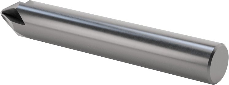 Hızlı Kesim Karbür Pah Kırma Uçlu Freze, Kaplamasız, 60 Derece Kesim, 3/8" Freze Çapı, 2-1/2" Toplam Uzunluk