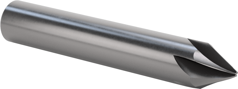 Hızlı Kesim Karbür Pah Kırma Uçlu Freze, Kaplamasız, 60 Derece Kesim, 1/2" Freze Çapı, 3" Toplam Uzunluk