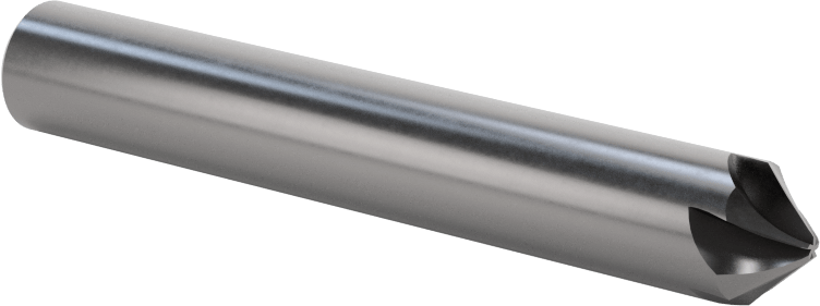Hızlı Kesim Karbür Pah Kırma Uçlu Freze, Kaplamasız, 90 Derece Kesim, 3/8" Freze Çapı, 2-1/2" Toplam Uzunluk