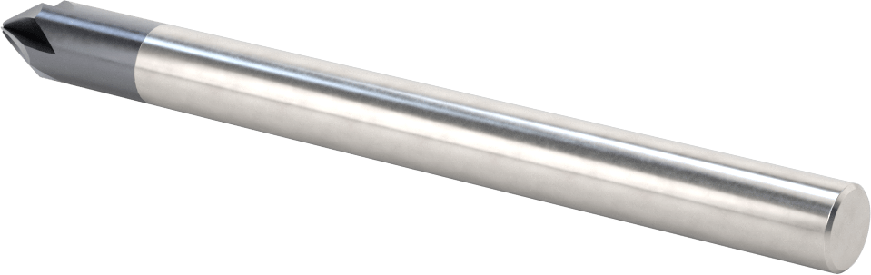 Hızlı Kesim Karbür Pah Kırma Uçlu Freze, TiAlN Kaplamalı, 60 Derece Kesim, 1/2" Freze Çapı, 6" Toplam Uzunluk