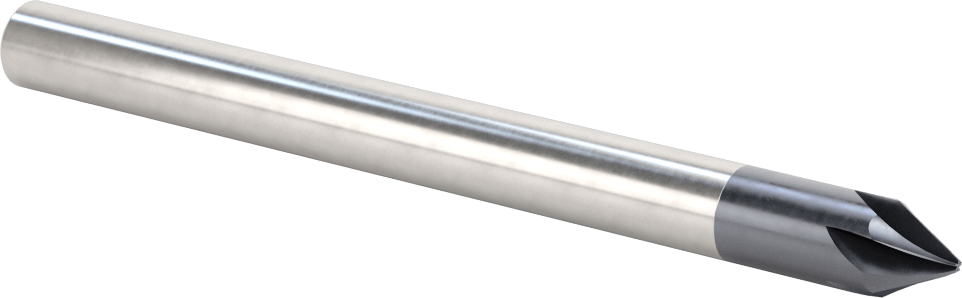 Hızlı Kesim Karbür Pah Kırma Uçlu Freze, TiAlN Kaplamalı, 60 Derece Kesim, 1/2" Freze Çapı, 6" Toplam Uzunluk
