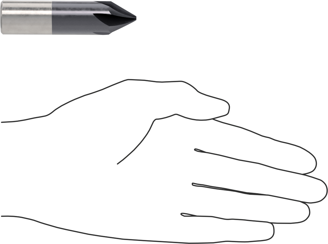 Hızlı Kesim Karbür Pah Kırma Uçlu Freze, TiAlN Kaplamalı, 60 Derece Kesme Açısı, 3/4" Freze Çapı