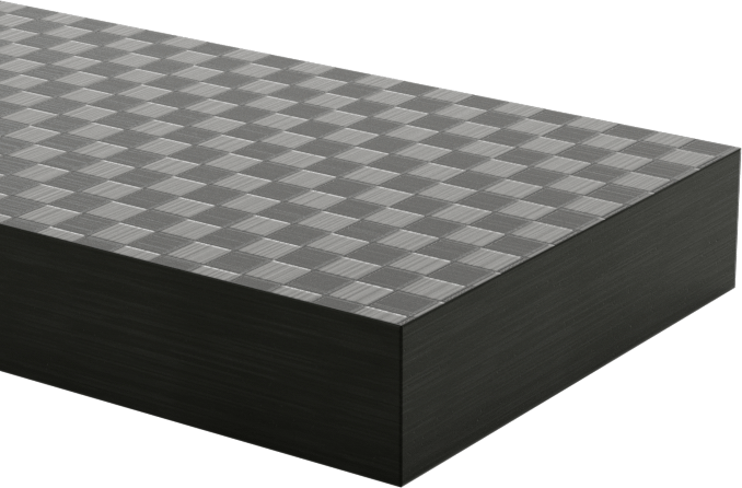 Karbon Fiber Çubuk, 1" x 12" x 1/4", Kareli Görünüm