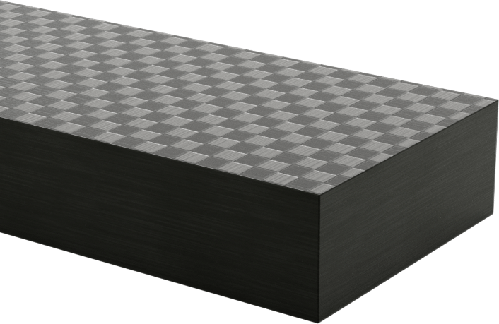 Karbon Fiber Çubuk, 1" x 12" x 3/8", Kareli Görünüm