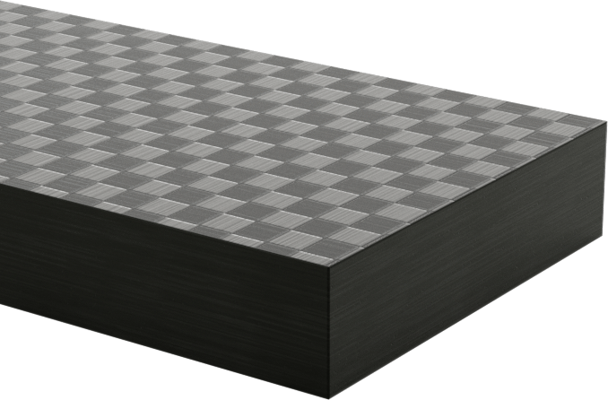 Karbon Fiber Çubuk, 1" x 24" x 1/4", Kareli Görünüm