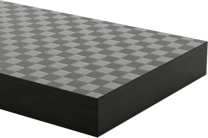 Karbon Fiber Çubuk, 1" x 24" x 3/16", Kareli Görünüm