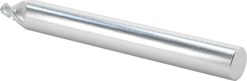 Hızlı Kesim Karbür Namlulu Uçlu Freze, Alüminyum için, Pirinç ve Bronz, 2 mm Freze Çapı, 12 mm Kesme Uzunluğu