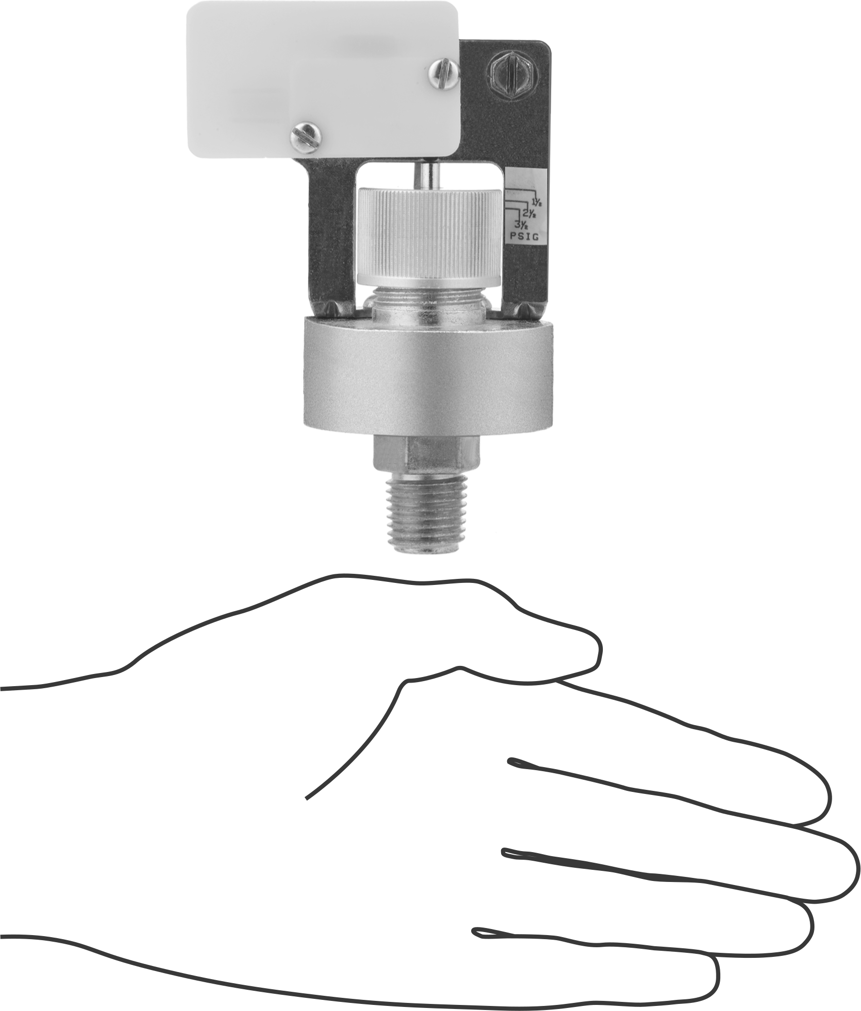 Ekonomik Basınç Şalteri, Hızlı Bağlantı Kesme Terminalleri, 1/4 NPT Erkek, 1,5-3,5 PSI Ayar Noktası