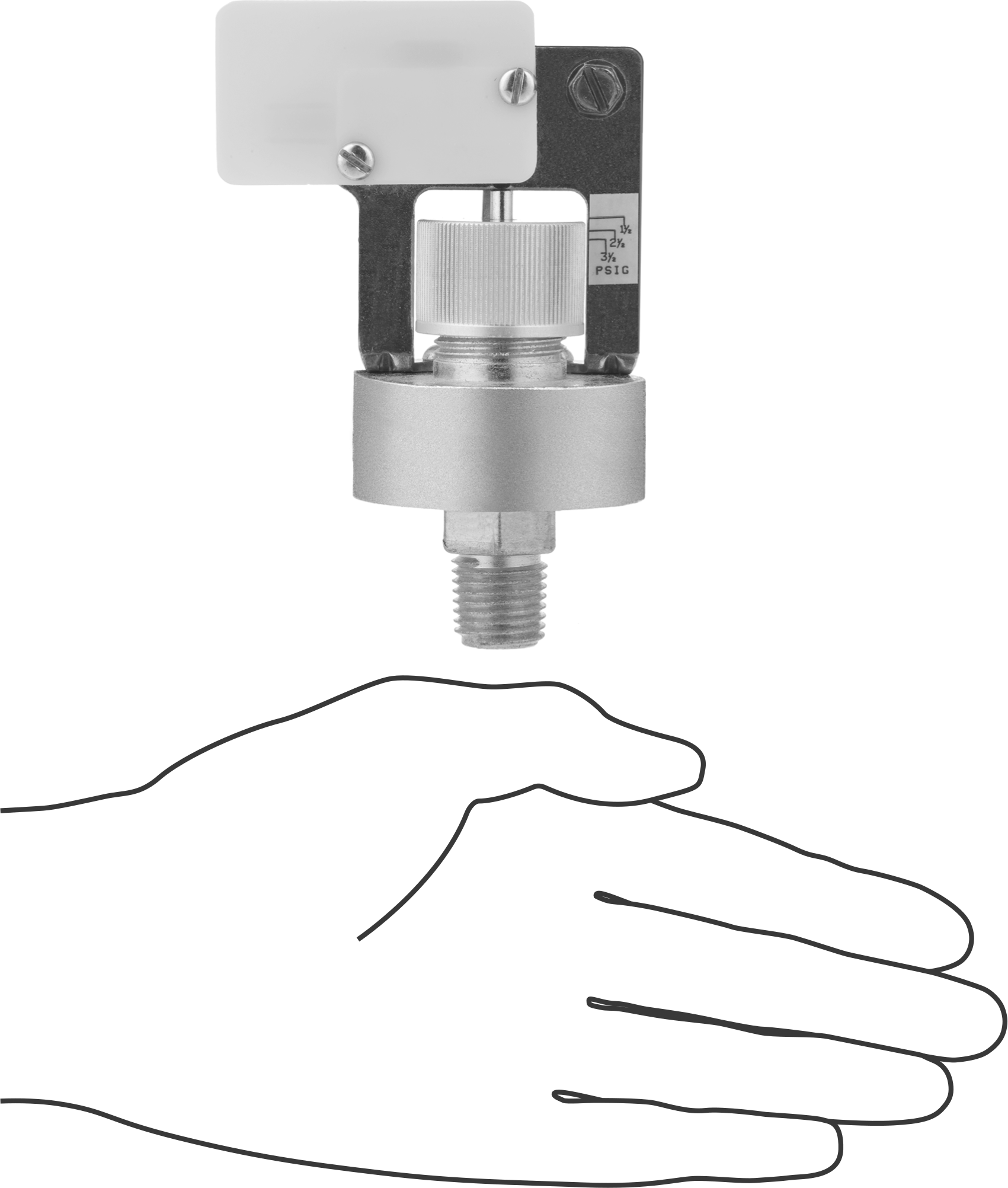 Ekonomik Basınç Şalteri, Vida Terminalleri, 1/4 NPT Erkek, 1,5-3,5 PSI Ayar Noktası