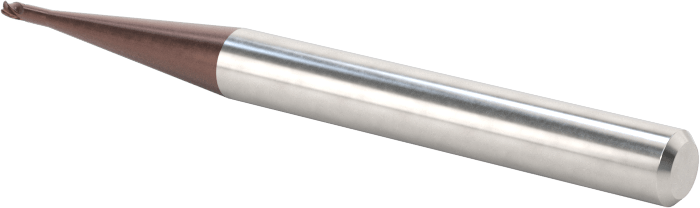 Kopyalama Frezeleme için Yuvarlatılmış Kenarlı Kare Uçlu Freze, Karbür, 1 mm Freze Çapı, 0,2 mm Köşe Kesme Yarıçapı