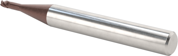 Kopyalama Frezeleme için Yuvarlatılmış Kenarlı Kare Uçlu Freze, Karbür, 2 mm Freze Çapı, 0,5 mm Köşe Kesim Yarıçapı