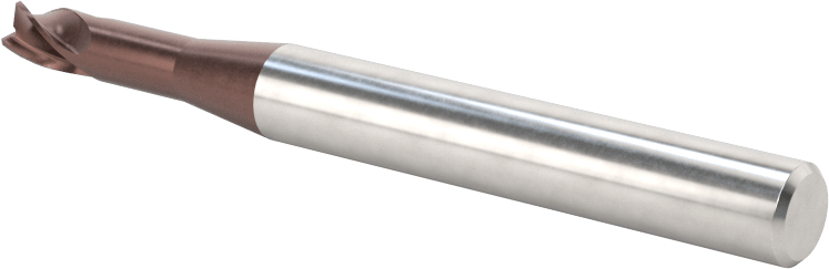 Kopyalama Frezeleme için Yuvarlatılmış Kenarlı Kare Uçlu Freze, Karbür, 4 mm Freze Çapı, 0,2 mm Köşe Kesme Yarıçapı