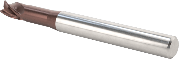 Kopyalama Frezeleme için Yuvarlatılmış Kenarlı Kare Uçlu Freze, Karbür, 5 mm Freze Çapı, 0,2 mm Köşe Kesme Yarıçapı