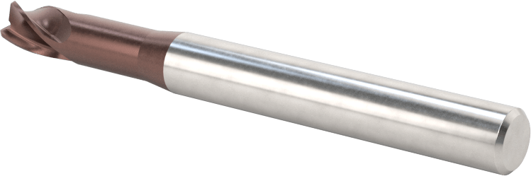 Kopyalama Frezeleme için Yuvarlatılmış Kenarlı Kare Uçlu Freze, Karbür, 5 mm Freze Çapı, 0,5 mm Köşe Kesim Yarıçapı