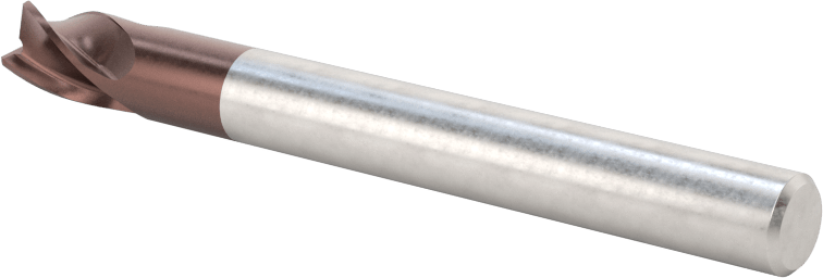 Kopyalama Frezeleme için Yuvarlatılmış Kenarlı Kare Uçlu Freze, Karbür, 6 mm Freze Çapı, 0,2 mm Köşe Kesme Yarıçapı