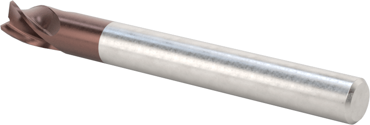 Kopyalama Frezeleme için Yuvarlatılmış Kenarlı Kare Uçlu Freze, Karbür, 6 mm Freze Çapı, 0,3 mm Köşe Kesim Yarıçapı