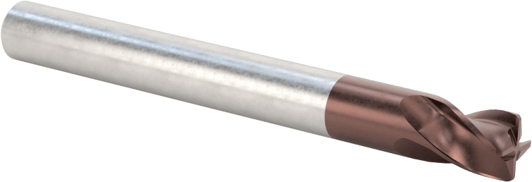 Kopyalama Frezeleme için Yuvarlatılmış Kenarlı Kare Uçlu Freze, Karbür, 6 mm Freze Çapı, 0,5 mm Köşe Kesim Yarıçapı