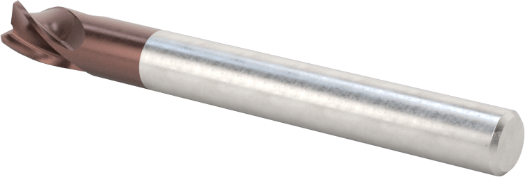 Kopyalama Frezeleme için Yuvarlatılmış Kenarlı Kare Uçlu Freze, Karbür, 6 mm Freze Çapı, 0,5 mm Köşe Kesim Yarıçapı