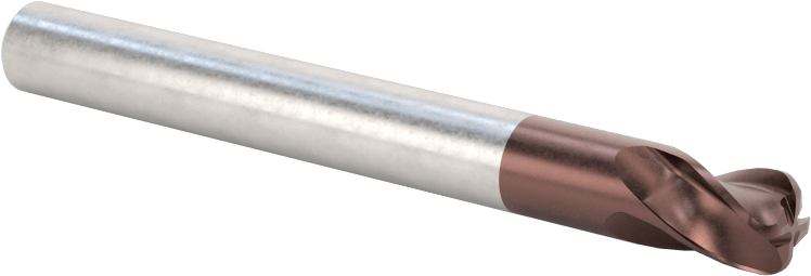 Kopyalama Frezeleme için Yuvarlatılmış Kenarlı Kare Uçlu Freze, Karbür, 6 mm Freze Çapı, 1,5 mm Köşe Kesim Yarıçapı