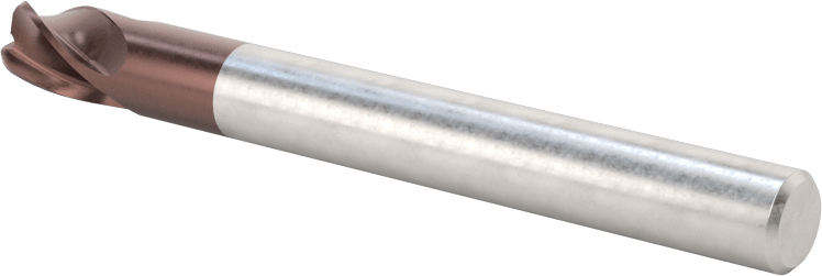 Kopyalama Frezeleme için Yuvarlatılmış Kenarlı Kare Uçlu Freze, Karbür, 6 mm Freze Çapı, 1,5 mm Köşe Kesim Yarıçapı