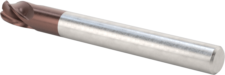 Kopyalama Frezeleme için Yuvarlatılmış Kenarlı Kare Uçlu Freze, Karbür, 6 mm Freze Çapı, 2 mm Köşe Kesim Yarıçapı