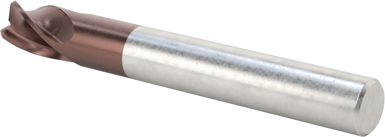 Kopyalama Frezeleme için Yuvarlatılmış Kenarlı Kare Uçlu Freze, Karbür, 8 mm Freze Çapı, 1 mm Köşe Kesim Yarıçapı